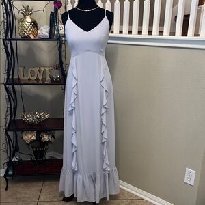 WAYF light grey Ruffle Maxi Dress